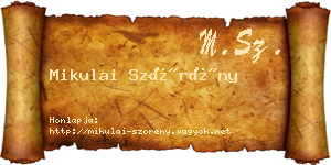 Mikulai Szörény névjegykártya
